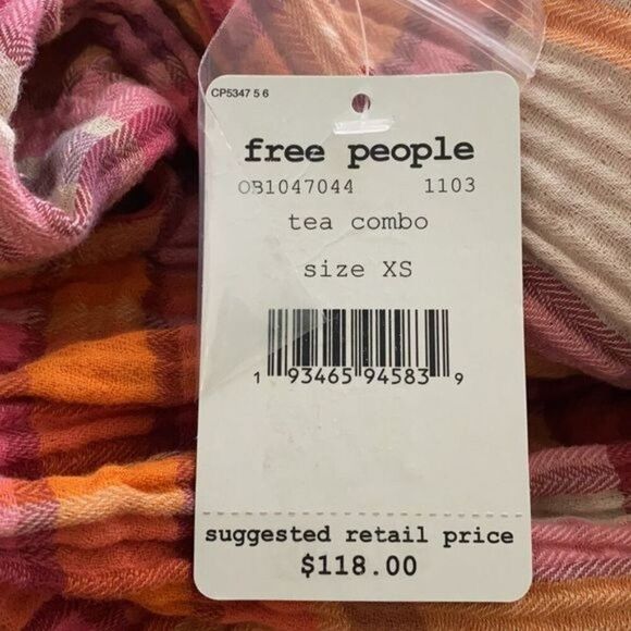 Free People Long Sleeve Top Tea Combo Size Extra Small NWT - Picture 9 of 10